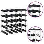 vidaXL Casier à bouteilles pour 20 bouteilles Noir Bois de pin solide