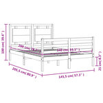 vidaXL Cadre de lit sans matelas blanc 140x200 cm bois massif