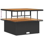 Ensemble de salon de jardin 9 pièces avec coussins Noir Poly Rattan Acacia