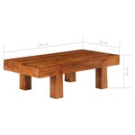 vidaXL Table basse Bois d'acacia solide avec finition miel 100x50x30cm