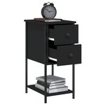 vidaXL Tables de chevet 2 Pièces noir 32x42x70 cm bois d'ingénierie