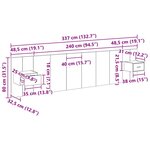 vidaXL Tête de lit avec armoire 3 Pièces Chêne noir Bois d'ingénierie