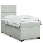 vidaXL Sommier à lattes de lit et matelas Gris clair 100x200cm Velours