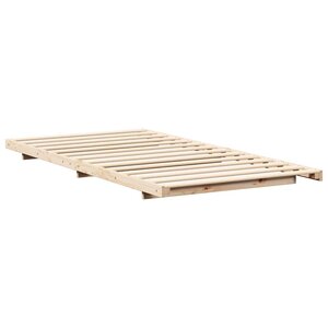 vidaXL Cadre de lit surélevé Marron 90 x 190 cm Bois massif en pin