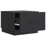 vidaXL Table basse avec tiroir Noir 49 x 50 x 37 cm Bois d'ingénierie