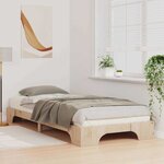 vidaXL Cadre de lit surélevé avec stockage Marron Bois massif en pin