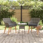vidaXL Chaises de jardin avec coussins 2 Pièces Gris Poly Rattan