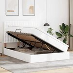 vidaXL Lit avec rangement et LED avec matelas Blanc pur 140 x 190 cm