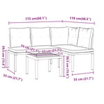 vidaXL Ensemble de banc de jardin avec coussins 3 Pièces noir