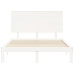 vidaXL Cadre de lit sans matelas blanc 140x190 cm bois de pin massif