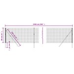 vidaXL Clôture en treillis métallique anthracite 0 8x25 m