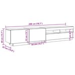 vidaXL Meuble TV avec lumières LED chêne artisanal bois d'ingénierie
