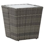 vidaXL Ensemble de bistro avec coussins 3 Pièces gris rotin et verre