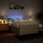 vidaXL Sommier à lattes de lit avec matelas Crème 140x190 cm Tissu