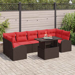 vidaXL Ensemble de canapé de jardin 8 Pièces Marron polyrotin