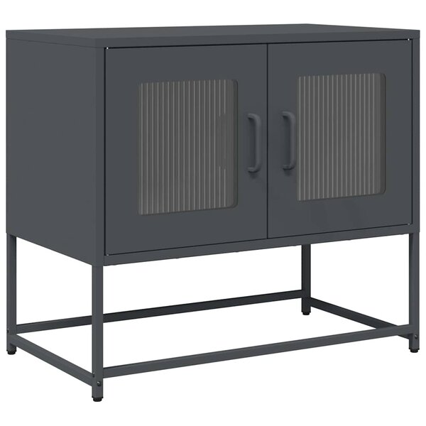 vidaXL Meuble TV anthracite 68x39x60 5 cm acier laminé à froid