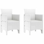 vidaXL Chaise de jardin 2 Pièces Blanc 53 x 49 x 85 cm PP