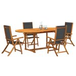 vidaXL Ensemble à manger de jardin 5Pièces bois d'acacia solide textilène