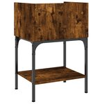 vidaXL Table de chevet chêne fumé 40 5x31x60 cm bois d'ingénierie