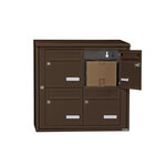 Bloc collectif leabox.com  2x2  grade 3  simple face  Extérieur  fixation murale  Brun Sepia RAL 8014 finition brillante