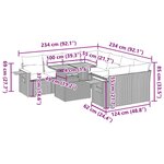 vidaXL Salon de jardin 9 Pièces avec coussins noir résine tressée