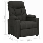 vidaXL Fauteuil inclinable Noir Tissu