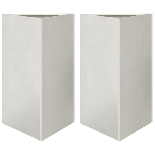 vidaXL Jardinières 2 Pièces triangulaire 50x43x75 cm acier inoxydable