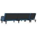 vidaXL Canapé-lit en forme de L bleu 260x140x70 cm velours