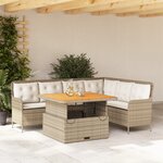 vidaXL Salon de jardin avec coussins 2 Pièces beige résine tressée
