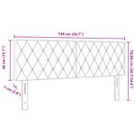 tête de lit en velours gris foncé avec boutons en cristal 140 cm