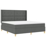 vidaXL Lit à ressort avec Matelas & LED Gris Foncé 180x200 cm Tissu