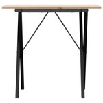 vidaXL Table à manger cadre en X 80x50x75 cm bois de pin massif fonte