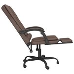 vidaXL Fauteuil de massage inclinable de bureau Marron Similicuir