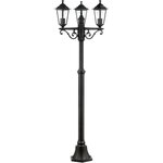 Lampadaire extérieur 3L Carleen noir - métal/verre - 200 x 61 cm - IP44