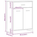 vidaXL Armoire de salle de bain chêne artisanal 60x33x80 cm