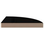 vidaXL Étagère d'angle flottante noir brillant 35x35x3 8 cm MDF