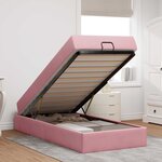 vidaXL Cadre de lit avec matelas avec matelas 2 Pièces Rose Velours
