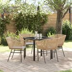 vidaXL Ensemble de salle à manger pour jardin 5 Pièces Marron Poly rotin