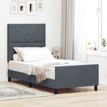 vidaXL Cadre de lit avec tête de lit Gris foncé 90 x 190 cm Velours