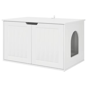 vidaXL Maison pour chat Blanc Brillant 85 x 55 x 50 5 cm