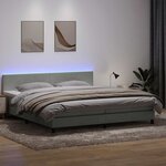 vidaXL Sommier à lattes de lit et matelas et LED gris clair 180x210cm velours