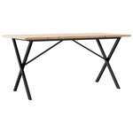 vidaXL Table à manger cadre en X 140x80x75 5 cm bois pin massif acier