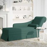 vidaXL Fauteuil long et traversin accoudoir droit vert foncé velours