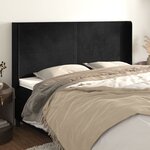 vidaXL Tête de lit avec oreilles Noir 183x16x118/128 cm Velours