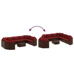 vidaXL Salon de jardin 10 Pièces avec coussins marron résine tressée