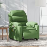 vidaXL Fauteuil inclinable de massage électrique vert clair velours