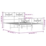 vidaXL Cadre de lit métal sans matelas avec pied de lit noir 120x200cm