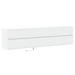 vidaXL Meuble TV mural avec LED blanc 180x31x45 cm