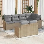 vidaXL Ensemble de salle à manger pour jardin avec coussin 7 Pièces