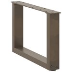 vidaXL Pieds de table basse en U  2 pièces  acier naturel  50 x (30-31) cm